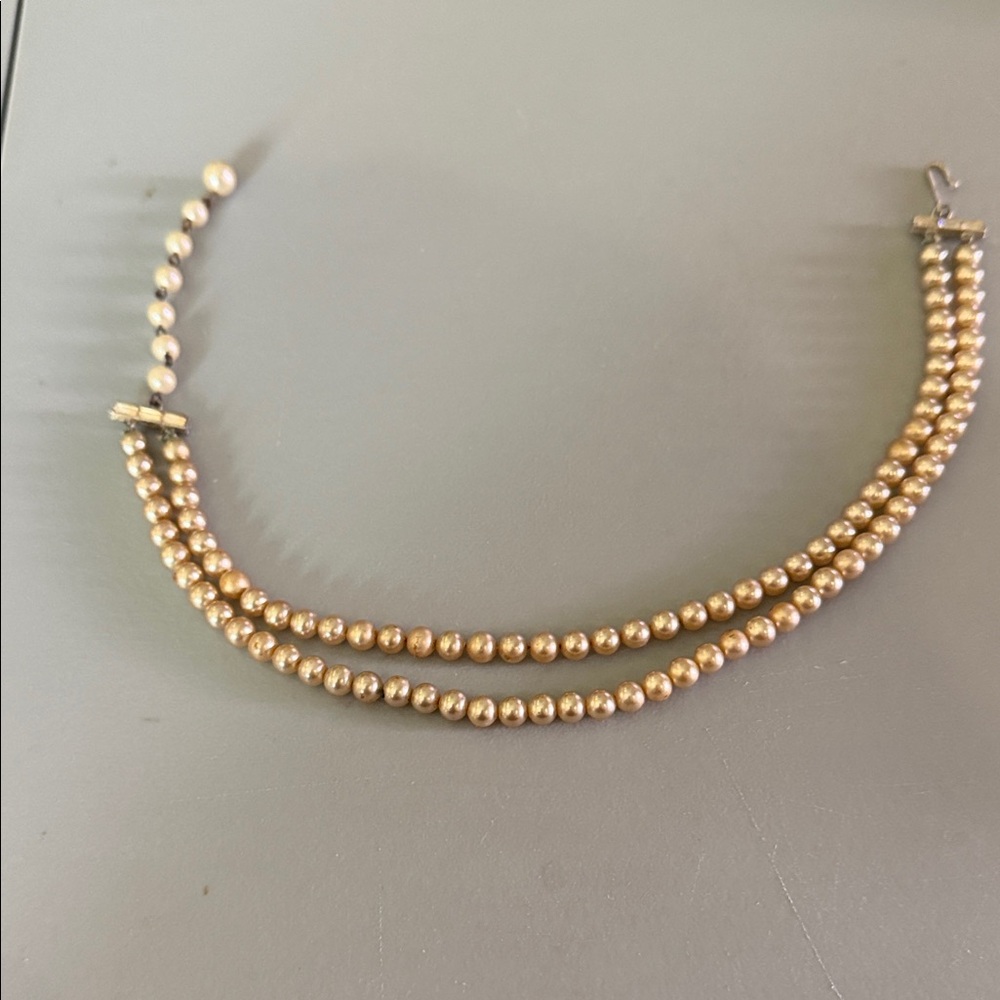 Vintage Elegant Gold Faux Pearl Necklace